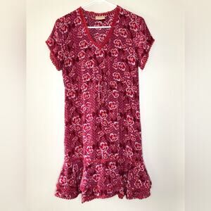 Rungolee 100% Silk Pink Floral Dress Size XS